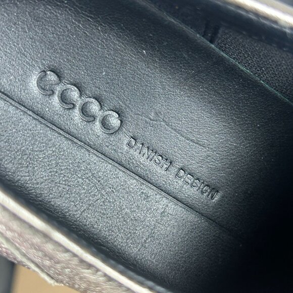 Ecco Soft 7 Metallic Casual Sneakers Womens 8/8.5 EU 39 Pewter Low Top Lace Up - Picture 9 of 12